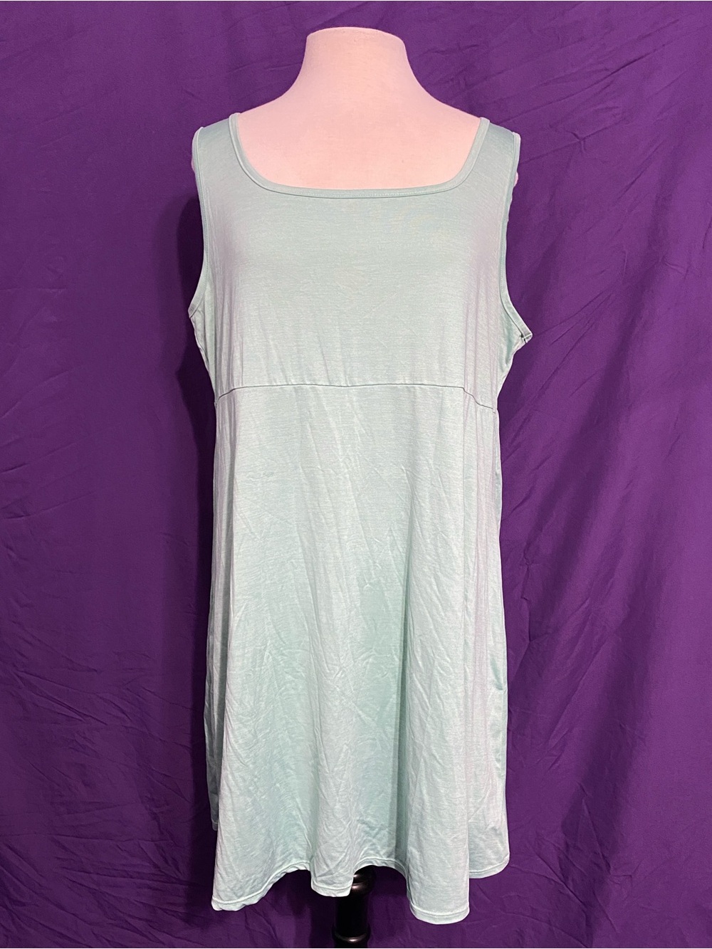 Arctic Cool Light Mint Sleeveless Tank Dress. Size 2XL.